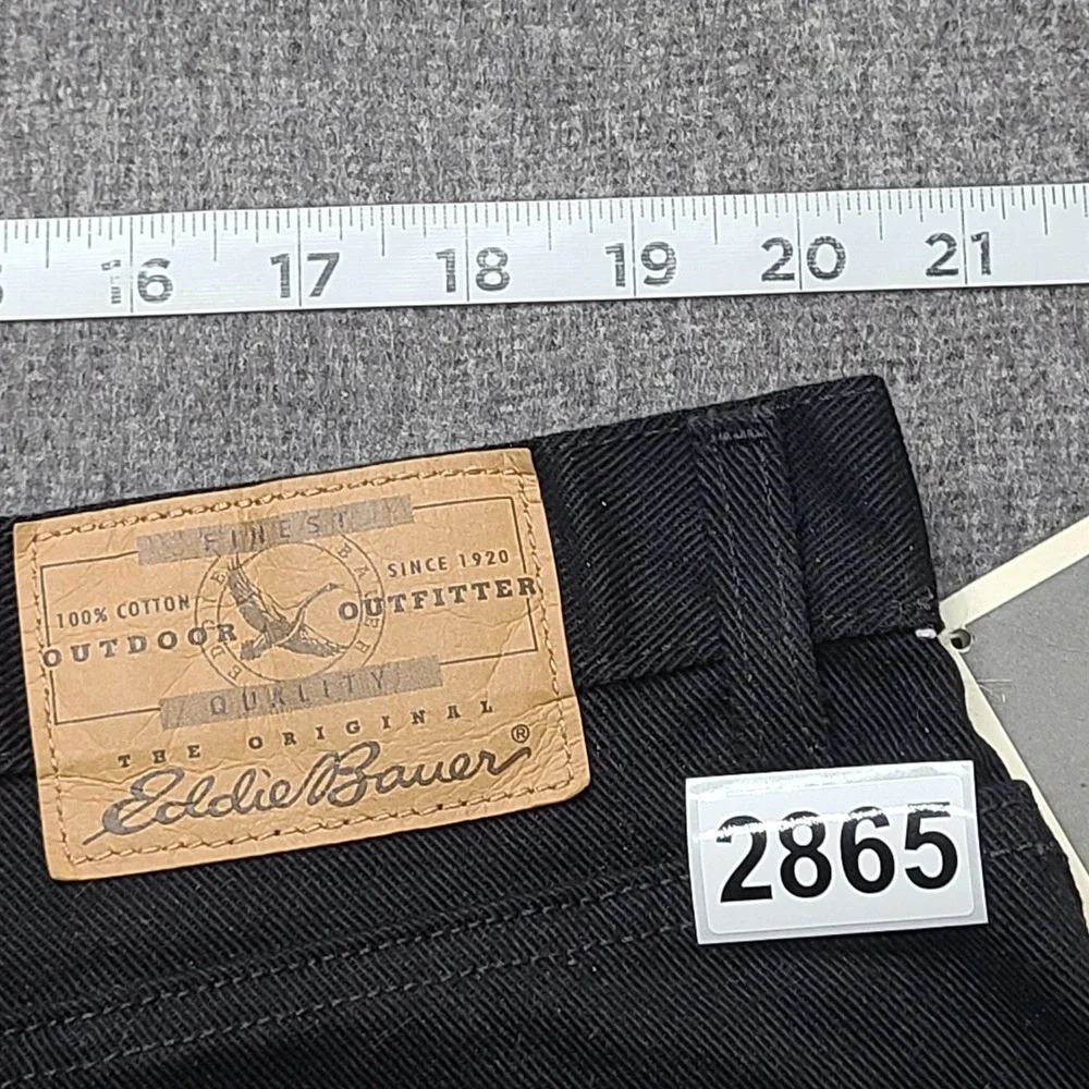 Eddie Bauer‎ Mens Loose Fit Black Denim Jeans Size 42x32 Cotton